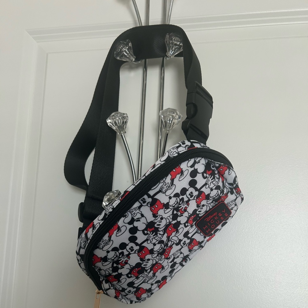 Disney Mickey Mouse Allover Print Crossbody Bag - White, Black, Red - Picture 2 of 4